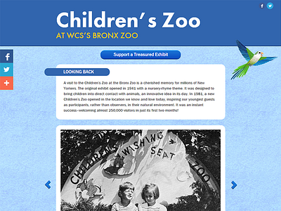 Support the Children's Zoo Microsite animals bootstrap bronx zoo children childrens zoo css html wcs web web design website zoo
