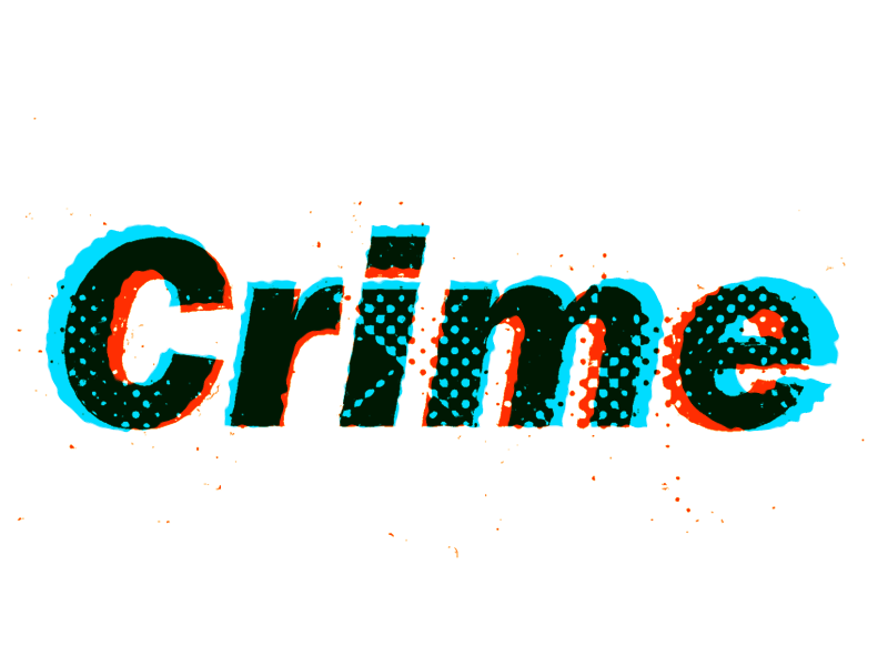 Crime grunge grit letters type experiment overprint overlay halftone typography crime