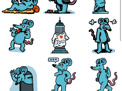 NY Sticky app chat illustration imessage new york nyc pigeon rat sticker stickers text