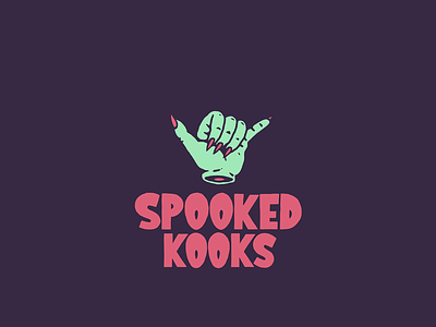 Spooked Kooks Logo brand branding design hang loose identity logo shaka spooked kooks surf surfboard surfing