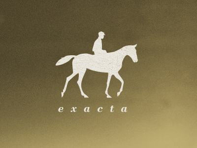 Exacta animal bodoni branding example horse illustration jockey logo mark mock up racing rider trot type vector