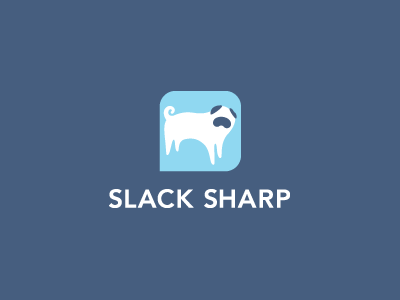 Slack Sharp Final Mark animal avenir blue brand color colors dog identity logo mark pug puppy reverse sharp slack type typesetting typography vector vexel