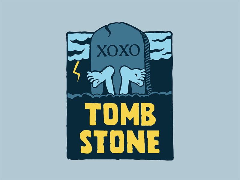 Tombstone dead design drawing drawn grave handlettering illustration illustrator spooky surf surfing tombstone