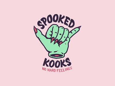 Spooked Kooks Redux handlettering horror identity identity branding illustration lettering logo mark shaka signpainting surfboard surfing