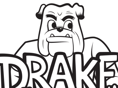 WIP: Revising a Classic Mascot animal beast bulldog college dog drake university higher education hound icon logo mark mascot pet pup puppy