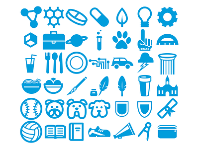 Drake Icons (WIP) blue book college dog drake education icon iconography misc pill school science university vector
