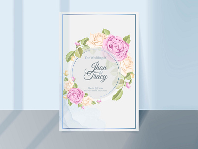 Beautifull Flower Wedding Invitation Template