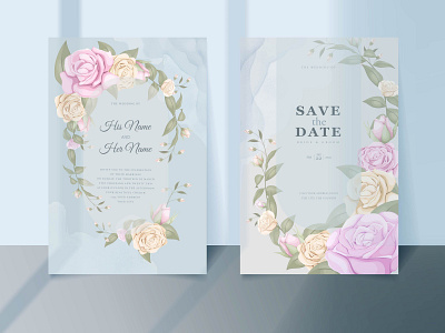 cool and beautifull wedding invitation template design