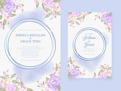 wedding invitation floral template design branding design design designs engagement floral design graphic design illustration invitation invitation card invitation design invitation set invite template template design vector watercolor wedding wedding card wedding invitation wedding invite