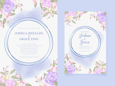 wedding invitation floral template design