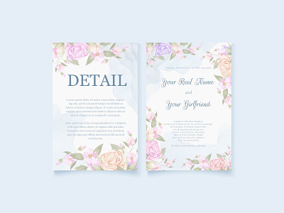 wedding invitation template desing with aquatic theme aquatic branding design design engagement floral floral design graphic design illustration invitation invitation card invitation design invitation set invitations template template design vector wedding wedding card wedding invitation wedding invite