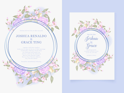 beautifull wedding invitation floral concept template