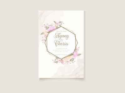 Wedding Invitation Template Floral branding design design engagement floral graphic design illustration invitation invitation card invitations invite template wedding wedding card wedding invitation wedding invite