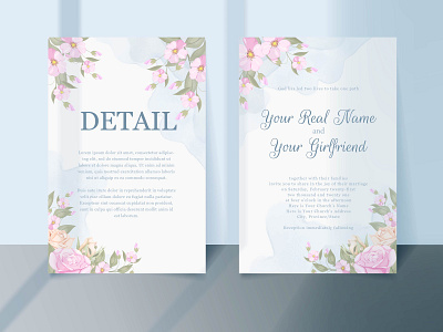 Elegant Wedding Invitation Car With Floral Theme branding design design engagement floral design graphic design illustration invitation invitation card template design vector wedding wedding card wedding invitation wedding invite