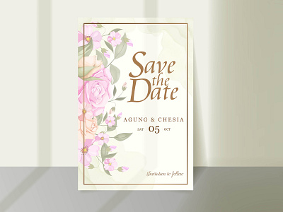 Beautifull Floral Wedding Invitation Template Design branding design design engagement floral graphic design illustration invitation invitation card invitation design invitation set invitations invite template template design vector vector illustration wedding wedding card wedding invitation wedding invite