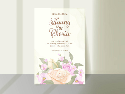 Floral Wedding Invitation Template Design beautifull branding design design engagement floral floral design graphic design illustration invitation invitation card invite invites template template design vector vector illustration wedding wedding card wedding invitation wedding invite