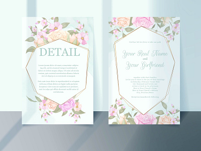 Beautifull Floral Wedding Invitation Template Vector Design beautifull bouquet branding design design engagement graphic design illustration invitation invitation card invite roses template vector wedding wedding card wedding invitation wedding invite