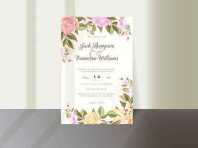 Beautiful floral wedding invitation card template design design designs engagement floral graphic design illustration invitation invitation card template vector wedding wedding card wedding invitation wedding invite