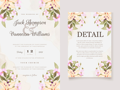 Beautifull Wedding Invitation Card Template Design branding design design engagement graphic design illustration invitation invitation card invite template vector wedding wedding card wedding invitation wedding invite