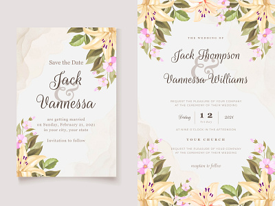 Elegant Wedding Invitation Template Design branding design design engagement graphic design illustration invitation invitation card invite template template design vector wedding wedding card wedding invitation