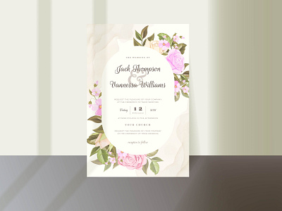 Floral Invitation Design for Wedding design engagement graphic design illustration invitation invitation card love valentines wedding wedding card wedding invitation wedding invite