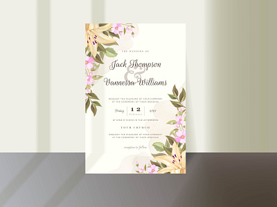 Floral wedding invitation card template design engagement floral graphic design illustration invitation invitation card template vector watercolor wedding wedding card wedding invitation wedding invite