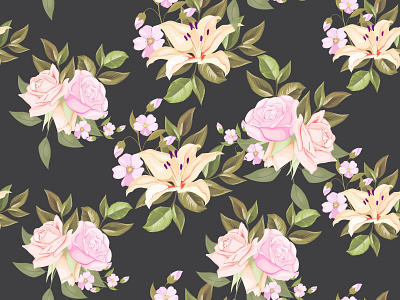 Floral Seamless Pattern Design for Fashion and Textile fashion fashion brand floral floral design floral pattern lily flower pattern pattern art pattern design patterns roses pattern seamless seamless patterns seamlesspattern