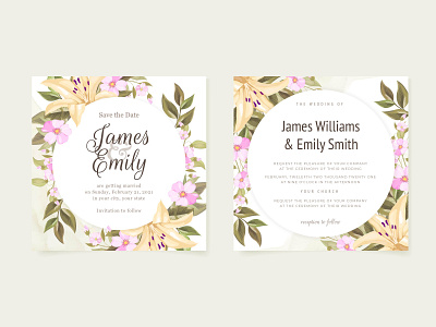 Beautifull Floral Wedding Invitation Template beautfull design elegant engagement floral graphic design invitation invitation card template template design wedding wedding card wedding invitation wedding invite