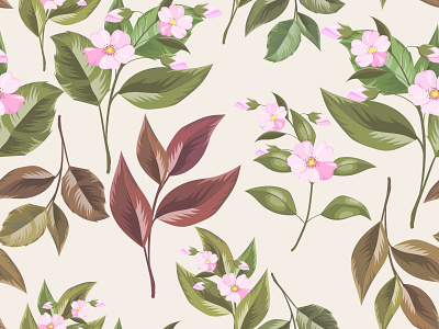 Floral Seamless Pattern Template Design