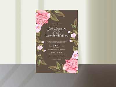 Elegant Floral Wedding Invitation Card design engagement graphic design invitation invitation card love lovely template valentines wedding wedding card wedding invitation wedding invite