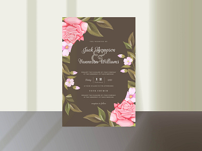 Elegant Floral Wedding Invitation Card