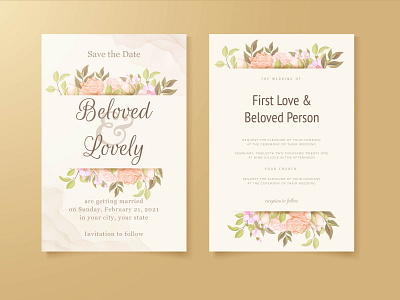 Wedding Invitation Card Floral Concept concept design engagement floral graphic design invitation invitation card template template design vector vectors wedding wedding card wedding invitation wedding invite