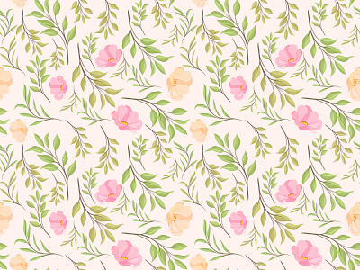Seamless Pattern Design With Summer Floral Vector design engagement fabric floral graphic design illustration pattern seamless seamless pattern summer summer background summer banner summer floral textile wallpaper wedding