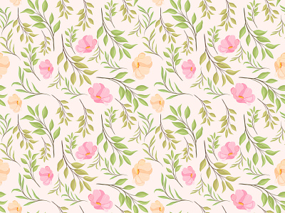 Seamless Pattern Design With Summer Floral Vector