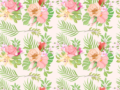 Beautifull Seamless Pattern Design Floral Vector branding design fashion fashion design feminine floral graphic design illustration pattern rose seamless seamless pattern summer summer design template textile textile industry vector wallpaper wedding