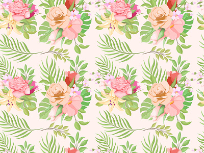 Beautifull Seamless Pattern Design Floral Vector