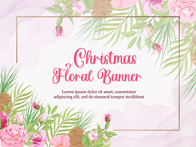 Christmas floral background template design