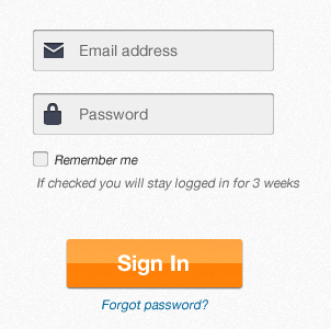 Sign In forgot password form sign in