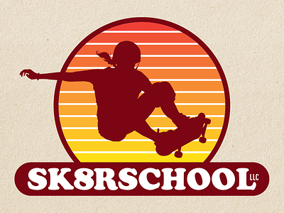 Skateboarding School Logo Concept branding graphic design illustration logo logo concepts logo design logos retro style skateboard skateboard graphics skateboarder vector