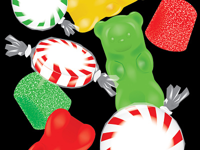 Library Ilustration candy gumdrops gummis illustration