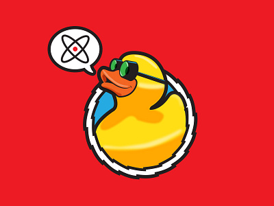 Science Duck is Scientific atom duck illustration logo design science