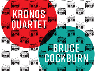 KALW 75th Anniversary Concert Poster boombox bruce cockburn gigposter graphic design kalw kronos quartet poster radio