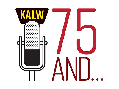 KAWL 75 And... branding graphic design illustration logo microphone public radio logo