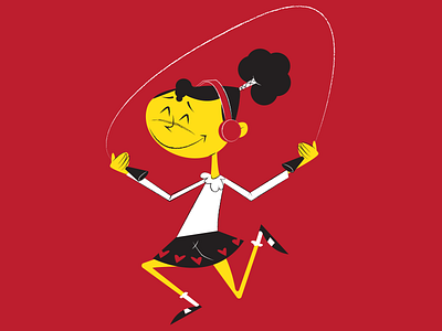 Skipping rope is also fun. illustration jump rope kid vector illustration