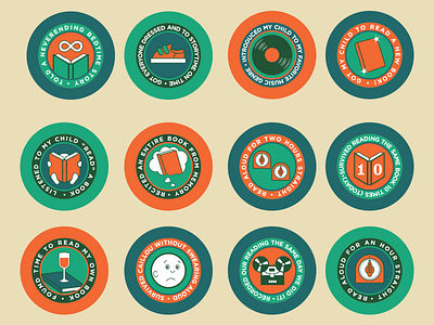 Parental Achievement Badges achievement badge books graphic design illustration library graphic design vector illustration