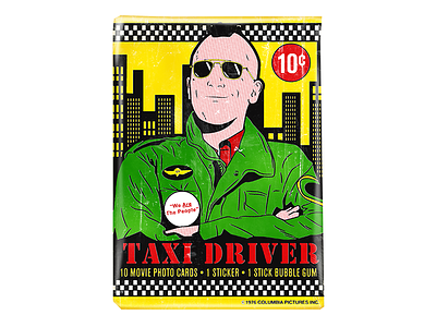 I'm God's lonely man, and I like bubble gum. fake ephemera fake project graphic design illustration martin scorsese personal project robert deniro taxi driver trading cards