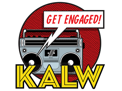 Get Engaged branding graphic design illustration logo pledge drive public radio logo radio