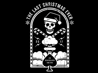 2017: The Last Christmas Ever apocalypse badge candy canes christmas graphic design holiday illustration skull vector illustration