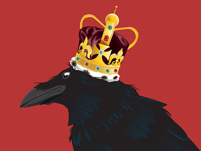 I Am The Black Crow King crow crown gig poster illustration poster design raven vector illustration