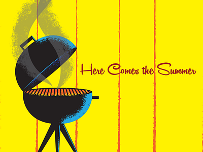 Here Comes the Summer graphic design grilling illustration sketch summer vector vector illustration